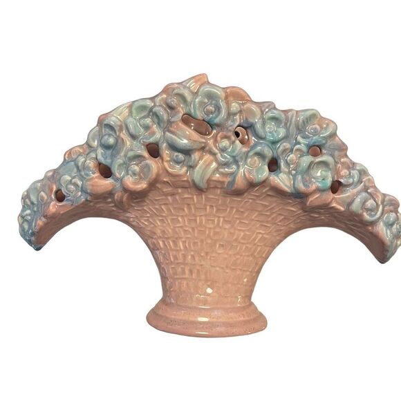 Vintage Royal Haeger Pottery Mauve Agate Flower Fan Vase - Picture 4 of 7